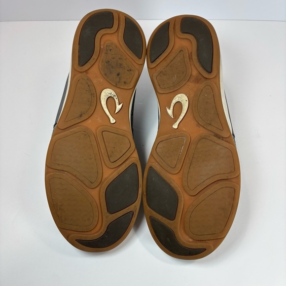 OluKai Makia Ulana Kai Sneakers Gray Knit Leather Men’s Size 8 Leather EUC - Picture 8 of 8